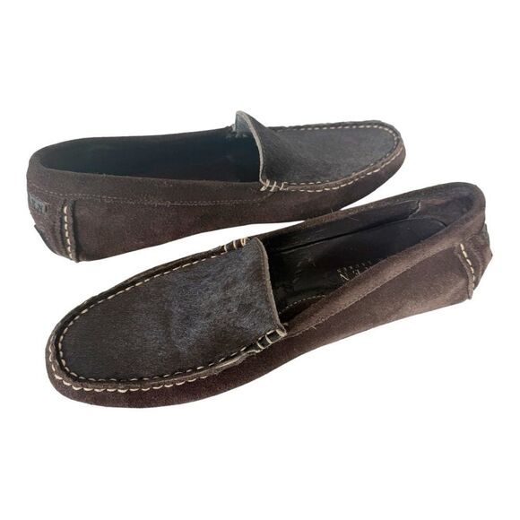 Lauren Ralph Lauren Women’s Brown Calf Hair Suede Driving Loafers Size 6.5 - Picture 1 of 9